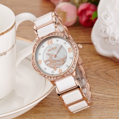 正品施特威陶瓷手表女 超薄时尚防水女表 韩版水钻时装表新款