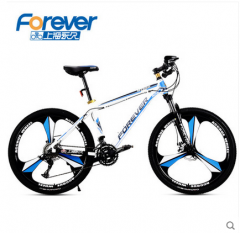 永久山地车自行车30速镁铝合金一体轮山地车MT660 白蓝色 30速一体轮26英寸