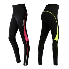 WOSAWE女款春夏秋骑行裤 山地公路单车裤 自行车硅胶垫长裤骑行服 黑红款 S