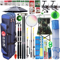 光威碳素双手竿3.6米-7.2米+光威双海竿渔具鱼竿套装66件套装组合 如图 手竿3.6+3.6海竿