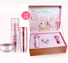 花皙蔻正品Miss Alice轻彩妆三件套约会霜气垫腮红唇蜜 送试用装 三件套