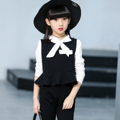 10春秋装8女童三件套装7儿童装6春季5小女孩4公主衣服9春天穿12岁 黑色 120cm