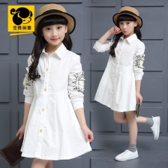大童女装6春季7女童公主裙子8小学生10连衣裙12岁女孩韩版春装潮 白色 120cm