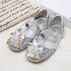 2017新款女童鞋春鞋单鞋公主儿童春款皮鞋百搭韩版春秋演出鞋子潮 银色 24码/内长15.5cm